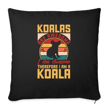 Les koalas sont impressionnants - Housse de coussin décorative 45 x 45 cm - noir - Devant