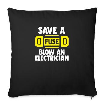 Electronics technician Electrician Electrical engineer - Sofa pillowcase 17,3'' x 17,3'' (45 x 45 cm) - black - Front