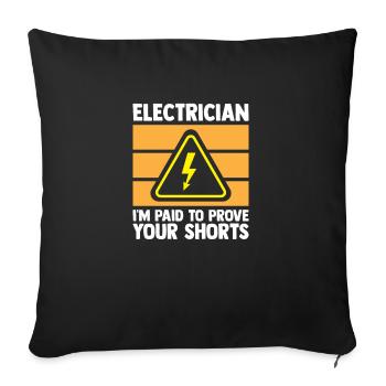Electronics technician Electrician Electrical engineer - Sofa pillowcase 17,3'' x 17,3'' (45 x 45 cm) - black - Front