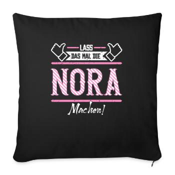 Nora Geschenkidee Geschenk Geburtstag - Sofakissenbezug 45 x 45 cm - Schwarz - Vorne
