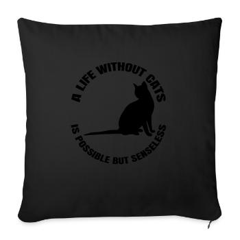 Chat Chat Cheveux Chat domestique Chaton Chat Chat - Housse de coussin décorative 45 x 45 cm - noir - Devant