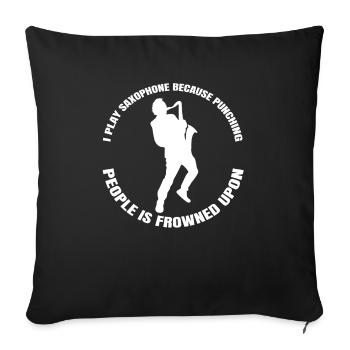 Saxophone Instrument Saxophone Music Saxophonist - Sofa pillowcase 17,3'' x 17,3'' (45 x 45 cm) - black - Front