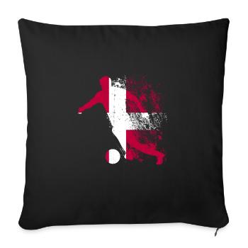 National team Denmark Football World Cup - Sofa pillowcase 17,3'' x 17,3'' (45 x 45 cm) - black - Front