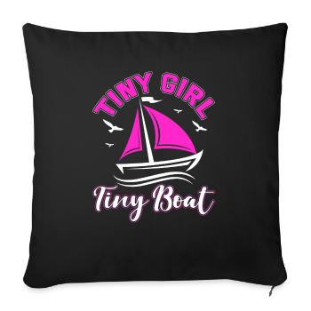 Little Girl Small Boat Sailing School Baltic Sea - Sofa pillowcase 17,3'' x 17,3'' (45 x 45 cm) - black - Front