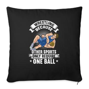 Lutte Lutte Lutteur Lutteur Cadeau de lutteur - Housse de coussin décorative 45 x 45 cm - noir - Devant