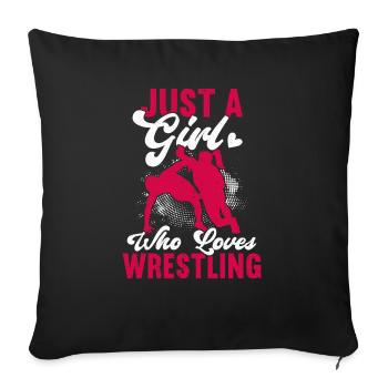 Lutte Lutte Lutteur Lutteur Cadeau de lutteur - Housse de coussin décorative 45 x 45 cm - noir - Devant