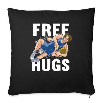 Lutte Lutte Cadeau de lutteur lutteur - Housse de coussin décorative 45 x 45 cm - noir - Devant