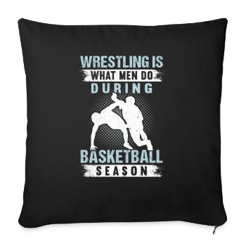 Lutte Lutte Lutteur Lutteur Cadeau de lutteur - Housse de coussin décorative 45 x 45 cm - noir - Devant