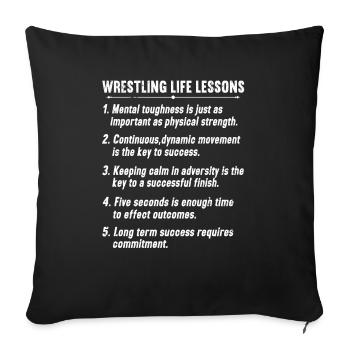 Lutte Lutte Lutteur Lutteur Cadeau de lutteur - Housse de coussin décorative 45 x 45 cm - noir - Devant