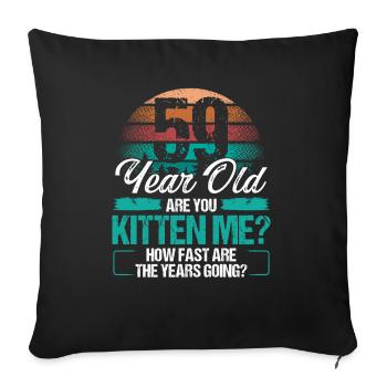 59 Year Old Funny Cat Owner Birthday Idea Kitten - Sofakissenbezug 45 x 45 cm - Schwarz - Vorne