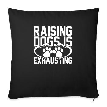 Dog training is exhausting - Sofa pillowcase 17,3'' x 17,3'' (45 x 45 cm) - black - Front