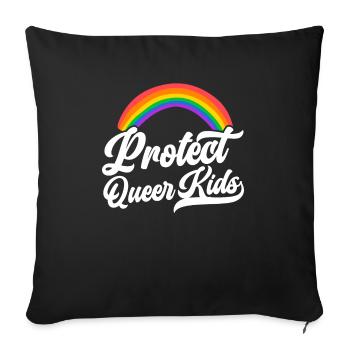 Schützen Sie den Queer Kids Regenbogen-Pride-Monat - Sofakissenbezug 45 x 45 cm - Schwarz - Vorne