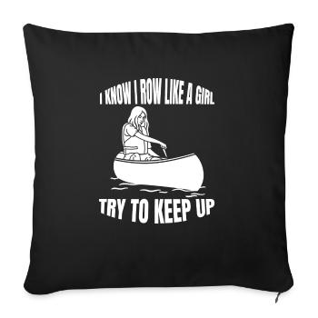 Rameur drôle rameur aviron disant club d’aviron - Housse de coussin décorative 45 x 45 cm - noir - Devant