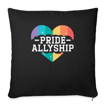 Pride Allyship Month Gay Rights LGBTQ Supporter - Sofa pillowcase 17,3'' x 17,3'' (45 x 45 cm) - black - Front