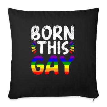 Geboren in diesem Gay Rainbow Pride Monat LGBTQ Gay Pride - Sofakissenbezug 45 x 45 cm - Schwarz - Vorne