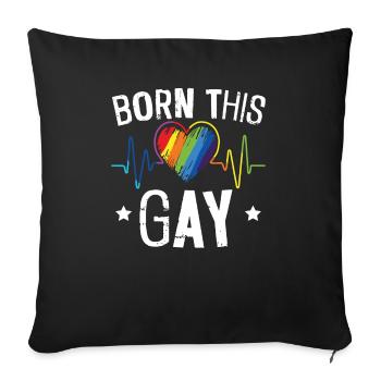 Geboren in diesem Gay Rainbow Pride Monat LGBTQ Gay Pride - Sofakissenbezug 45 x 45 cm - Schwarz - Vorne