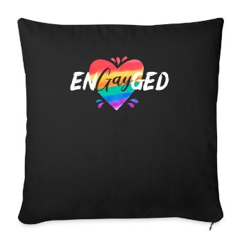 Engayged Rainbow Pride Monat LGBTQ Gay Pride - Sofakissenbezug 45 x 45 cm - Schwarz - Vorne