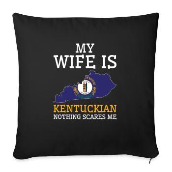 Rien ne me fait peur femme du Kentucky - Housse de coussin décorative 45 x 45 cm - noir - Devant
