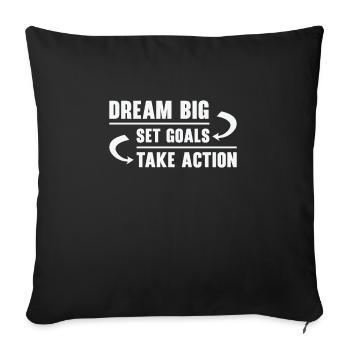 Objectif Vie Citations Message positif Motivant - Housse de coussin décorative 45 x 45 cm - noir - Devant