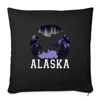 Alaska Gift USA Nature Bear Denali Grizzly Forest - Sofa pillowcase 17,3'' x 17,3'' (45 x 45 cm) - black - Front