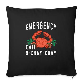 T-shirt de crabe de crabe de crevette de scorpion de homard - Housse de coussin décorative 45 x 45 cm - noir - Devant