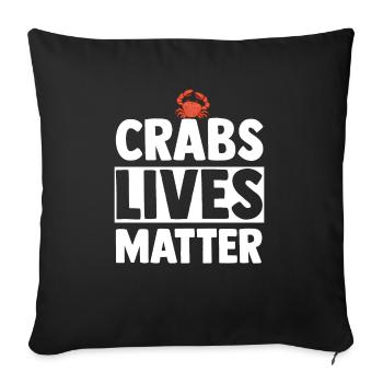 Krebs Geschenk Schrimp Krabbe Hummer Skorpion - Sofakissenbezug 45 x 45 cm - Schwarz - Vorne