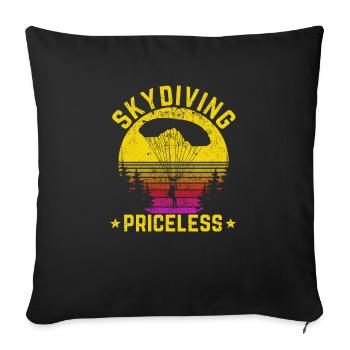 Parachute parachutiste drôle inestimable - Housse de coussin décorative 45 x 45 cm - noir - Devant