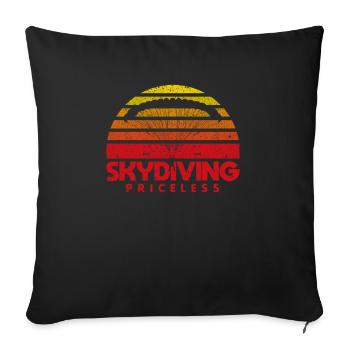 Funny Sky Diving Fallschirmspringen Skydive Fall - Sofakissenbezug 45 x 45 cm - Schwarz - Vorne