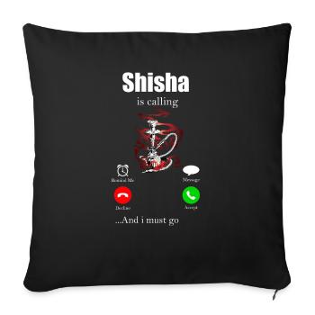 Shisha Tshirt Hommes Pipe à eau pour femmes - Housse de coussin décorative 45 x 45 cm - noir - Devant
