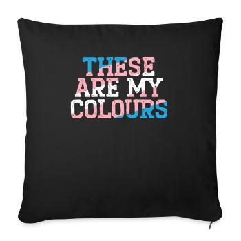 Ce sont mes couleurs LGBTQ Transgender Rights - Housse de coussin décorative 45 x 45 cm - noir - Devant
