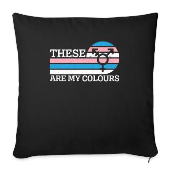 Ce sont mes couleurs LGBTQ Transgender Rights - Housse de coussin décorative 45 x 45 cm - noir - Devant