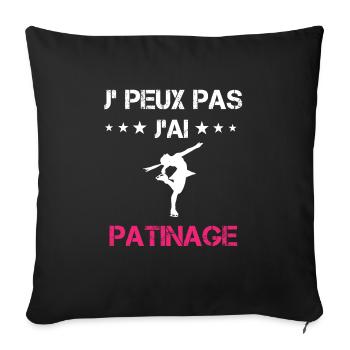 je peux pas j'ai patinage sport cadeau rose - Housse de coussin décorative 45 x 45 cm - noir - Devant
