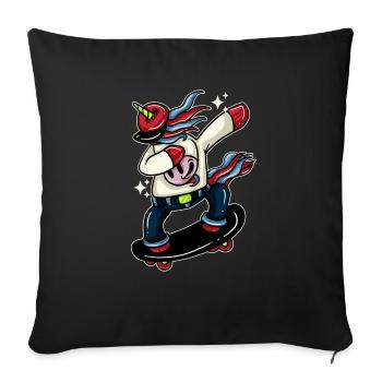 Cows Cow Cattle Dairy Cow Farmer Cow Skateboard - Sofa pillowcase 17,3'' x 17,3'' (45 x 45 cm) - black - Front