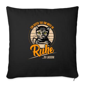 Ich hasse Menschen - LassMich in Ruhe T-Shirt - Sofakissenbezug 45 x 45 cm - Schwarz - Vorne