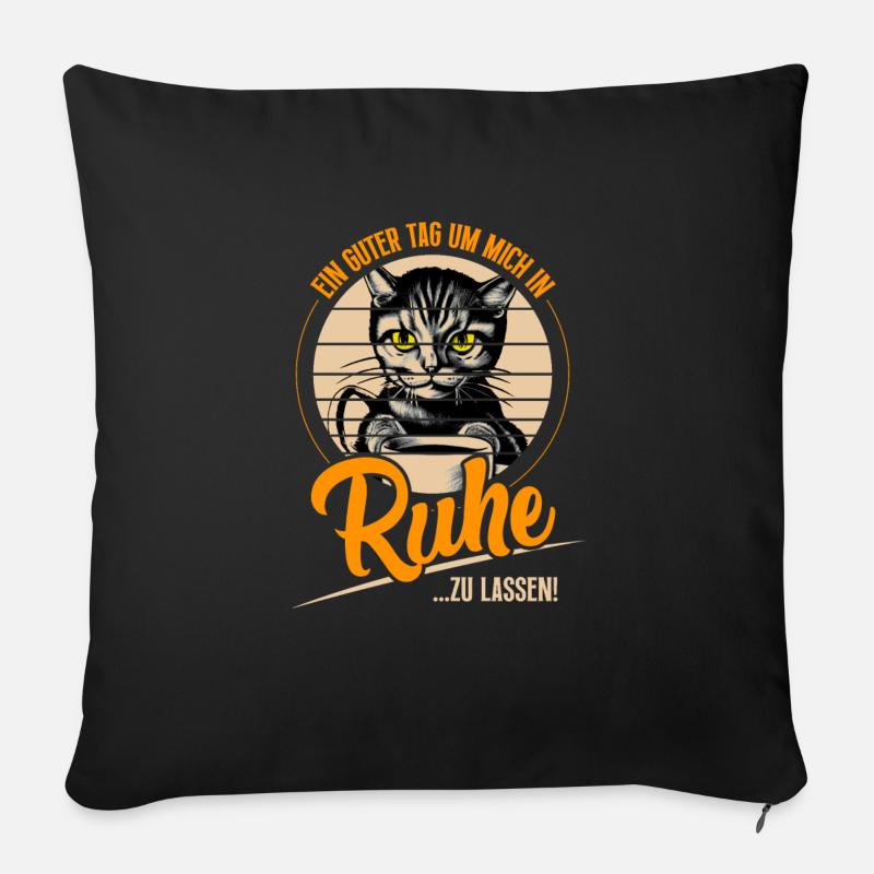 Ich hasse Menschen - LassMich in Ruhe T-Shirt - Sofakissenbezug 45 x 45 cm - Schwarz