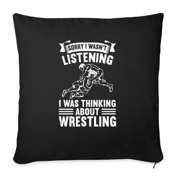 Lutte Lutte Cadeau de lutteur lutteur - Housse de coussin décorative 45 x 45 cm - noir - Devant