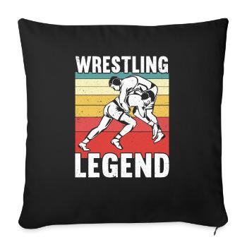 Lutte Lutte Cadeau de lutteur lutteur - Housse de coussin décorative 45 x 45 cm - noir - Devant