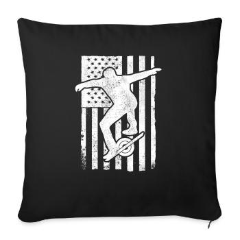 USA Flag America Flag Onewheel Shirt - Sofa pillowcase 17,3'' x 17,3'' (45 x 45 cm) - black - Front