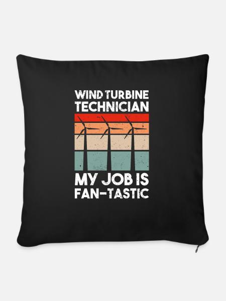 Windturbinentechniker Windpark Windkraft - Sofakissenbezug 45 x 45 cm - Schwarz