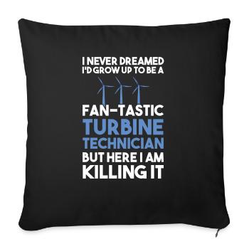Wind turbine technician wind farm wind power - Sofa pillowcase 17,3'' x 17,3'' (45 x 45 cm) - black - Front
