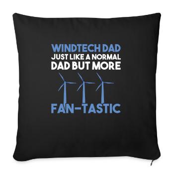 Wind turbine technician wind farm wind power - Sofa pillowcase 17,3'' x 17,3'' (45 x 45 cm) - black - Front
