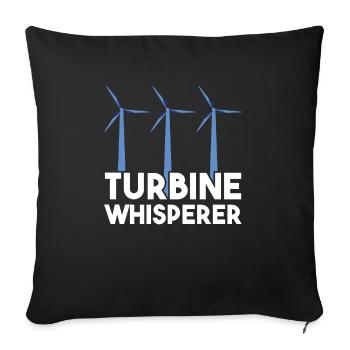 Wind turbine technician wind farm wind power - Sofa pillowcase 17,3'' x 17,3'' (45 x 45 cm) - black - Front