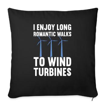 Wind turbine technician wind farm wind power - Sofa pillowcase 17,3'' x 17,3'' (45 x 45 cm) - black - Front