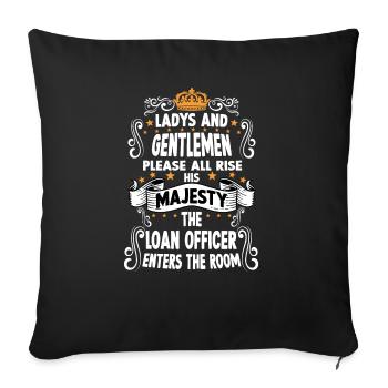 Credit officer T funny saying motive Kredi - Sofa pillowcase 17,3'' x 17,3'' (45 x 45 cm) - black - Front