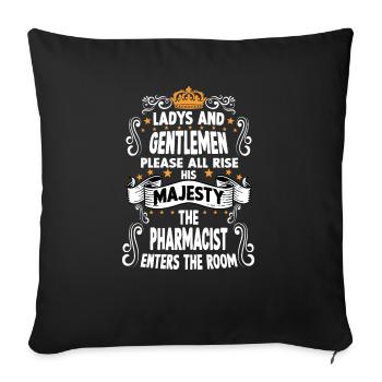 Pharmacist T funny saying motif pharmacist - Sofa pillowcase 17,3'' x 17,3'' (45 x 45 cm) - black - Front