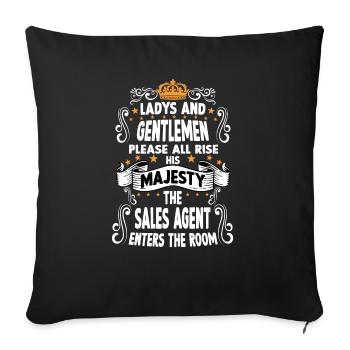 Commercial Agents T funny saying Motive Sales - Sofa pillowcase 17,3'' x 17,3'' (45 x 45 cm) - black - Front