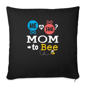 Il ou elle maman à l’abeille sexe révéler le bébé de la famille - Housse de coussin décorative 45 x 45 cm - noir - Devant