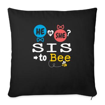 Il ou elle est à l’abeille sexe révéler bébé de la famille - Housse de coussin décorative 45 x 45 cm - noir - Devant