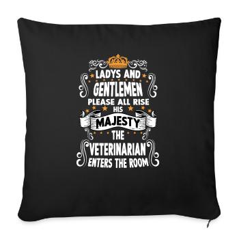veterinarian t funny saying motif veterinarian - Sofa pillowcase 17,3'' x 17,3'' (45 x 45 cm) - black - Front