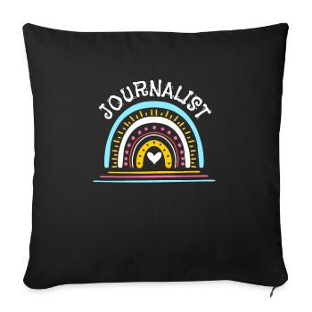 Vintage Retro Journalist Shirt Geschenk - Sofakissenbezug 45 x 45 cm - Schwarz - Vorne